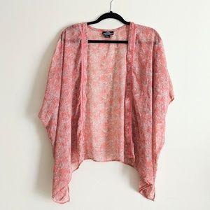 2/$10 SALE Angie pink and gray kimono size M